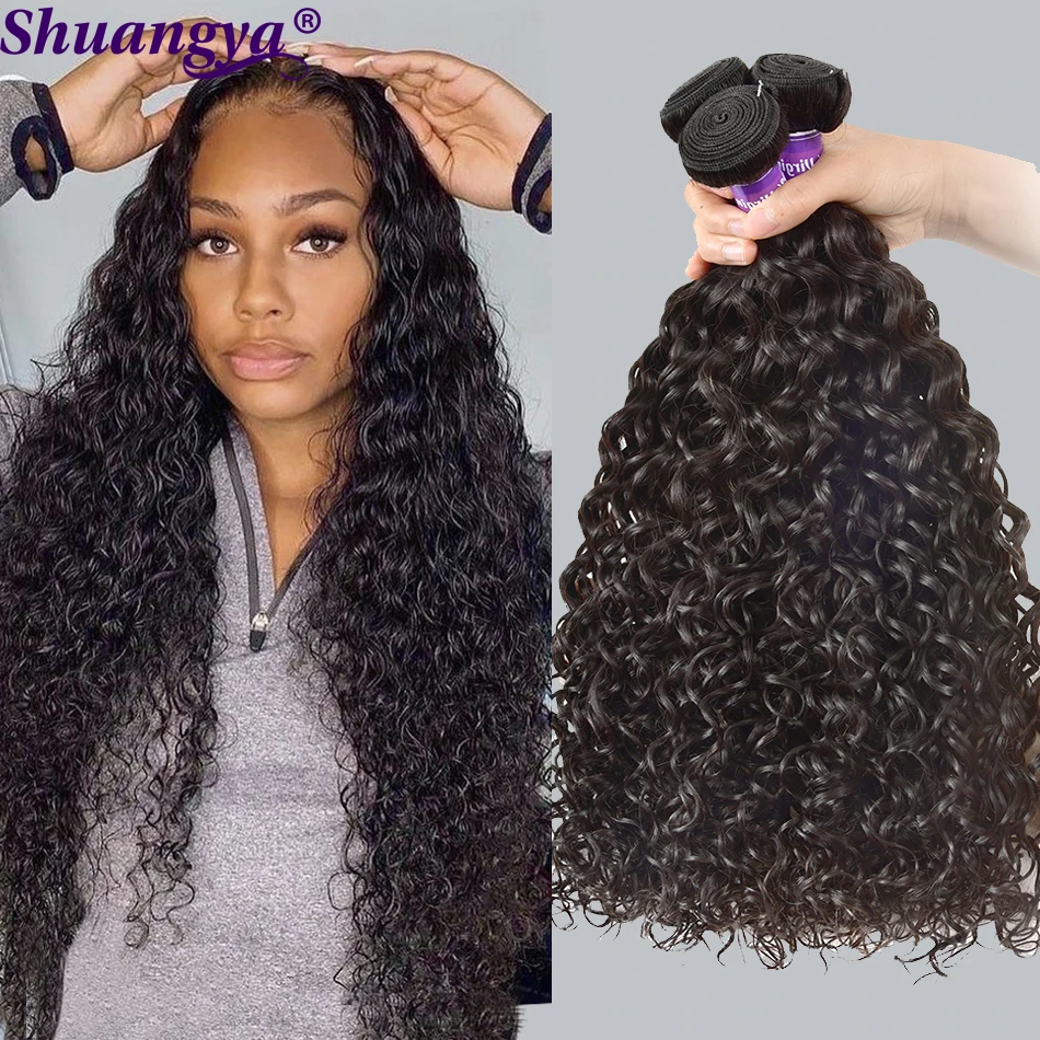 Shuangya волосы малазийские волнистые пряди 100% Remy человеческие для наращивания