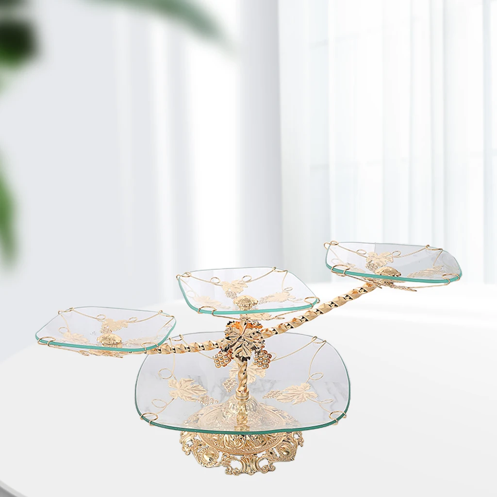 

Роскошный поднос для фруктов из закаленного стекла, кухонный поднос для закусок, настольная десертная тарелка, тарелка для отеля вечерние р...