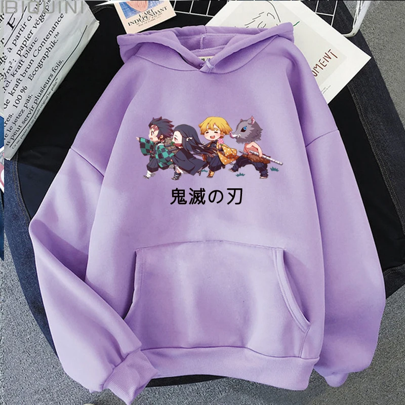 

Japanese Anime Cartoon Demon Slayer Hoodies Men / Women Sweatshirts Pullover Unisex Long Sleeves Streetwear Plus Size Hoody