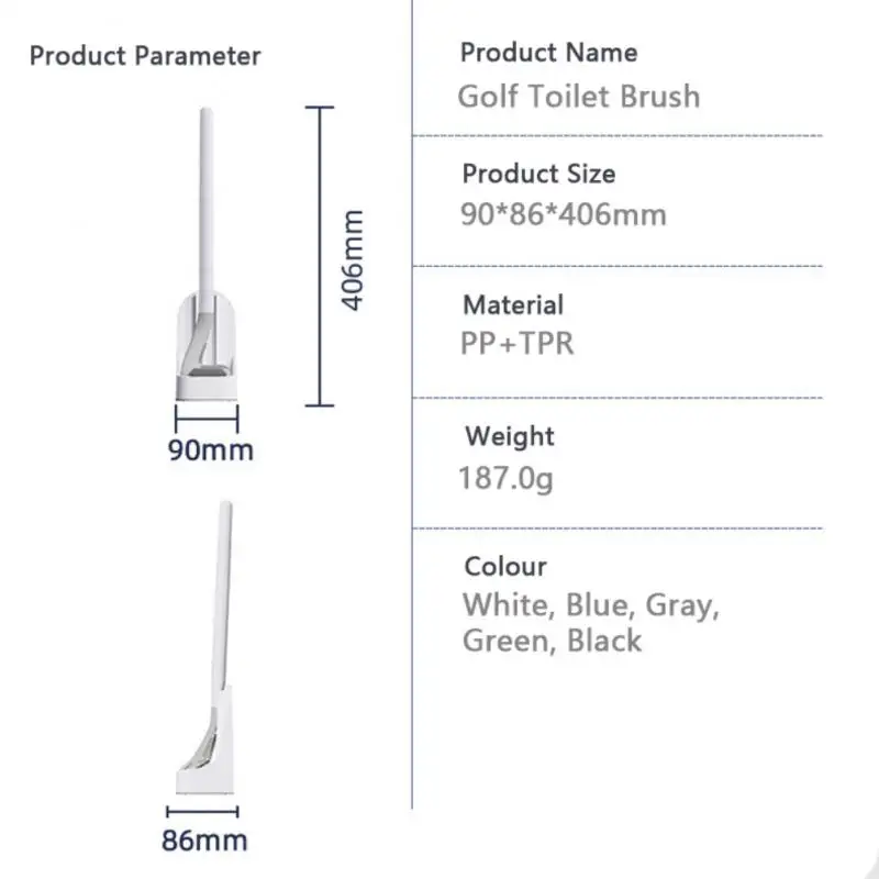 Щетка для чистки туалета с длинной ручкой прочная силиконовая щетка гольфа