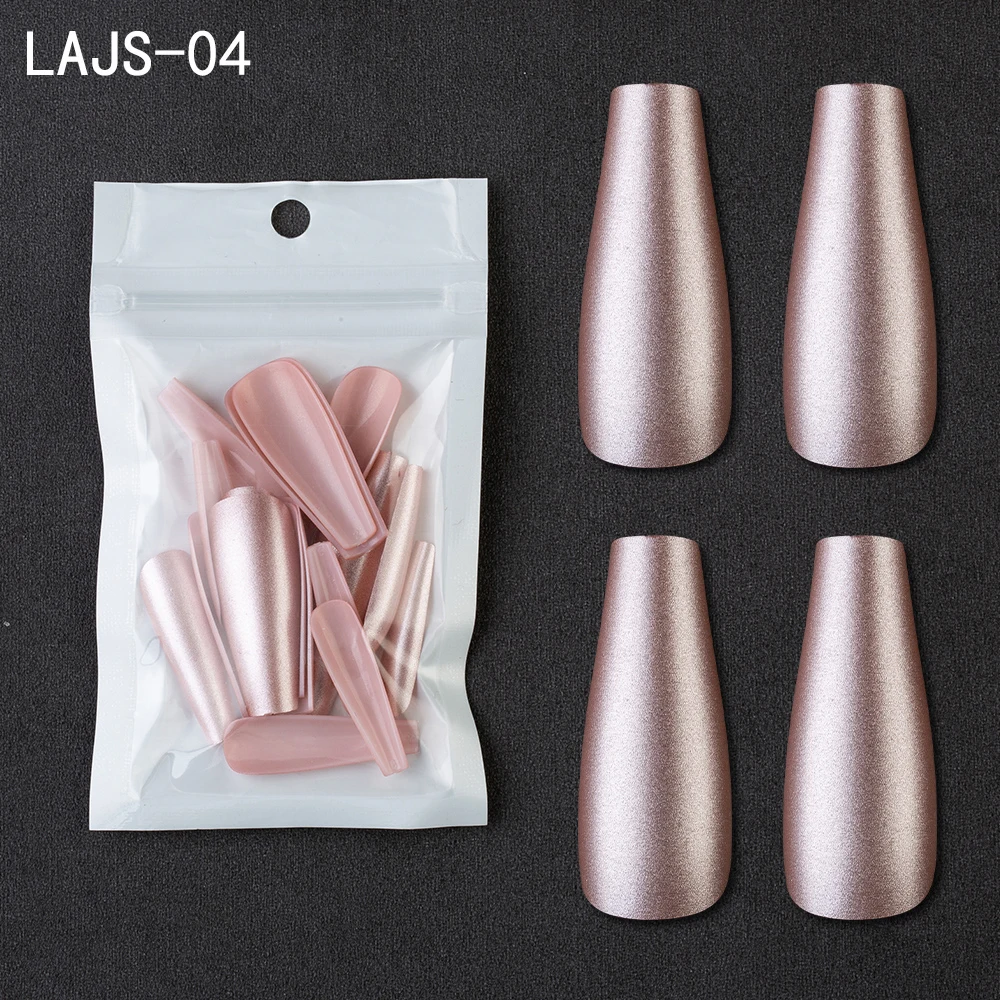 

Искусственные накладные ногти, 20 шт., немые, золотые, длинные, для балерины, накладные ногти для наращивания, полное покрытие, инструменты ла...