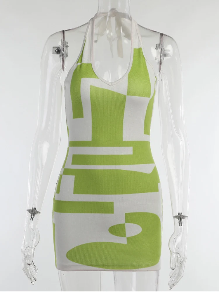 Женское Короткое облегающее платье с V-образным вырезом и открытой спиной |