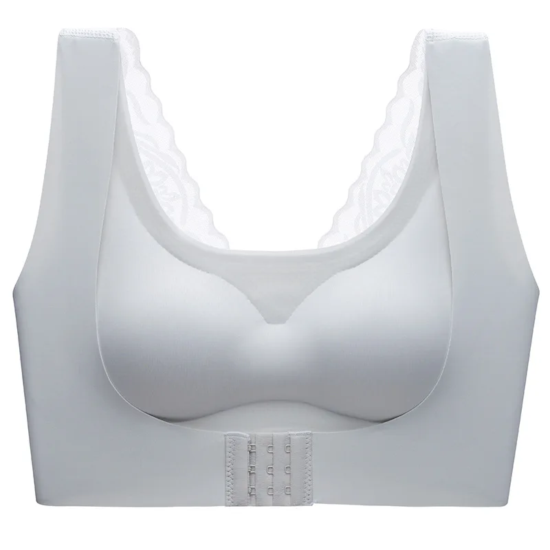 

HECTIC 2021Plus Size Lingere Small Chest Gathered Adjustment Type No Steel Ring Sexy Lace Backless Yoga Seamless Underwear