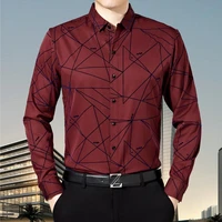 2021 male fashion brand casual business slim fit men shirt camisa long sleeve argyle social shirts dress clothing jersey