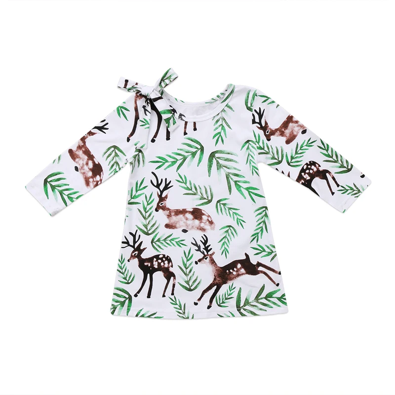 Бренд Imcute 2019 милое рождественское детское платье принцессы с оленями одежда для