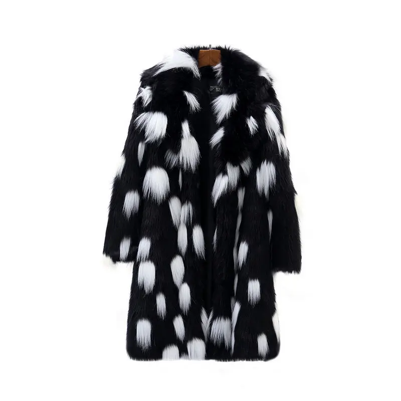 

Autumn New Fashion Women Winter Female Long Sleeve High quality V-Neck Single-breasted Overcoat Faux fur Loose coat C 792