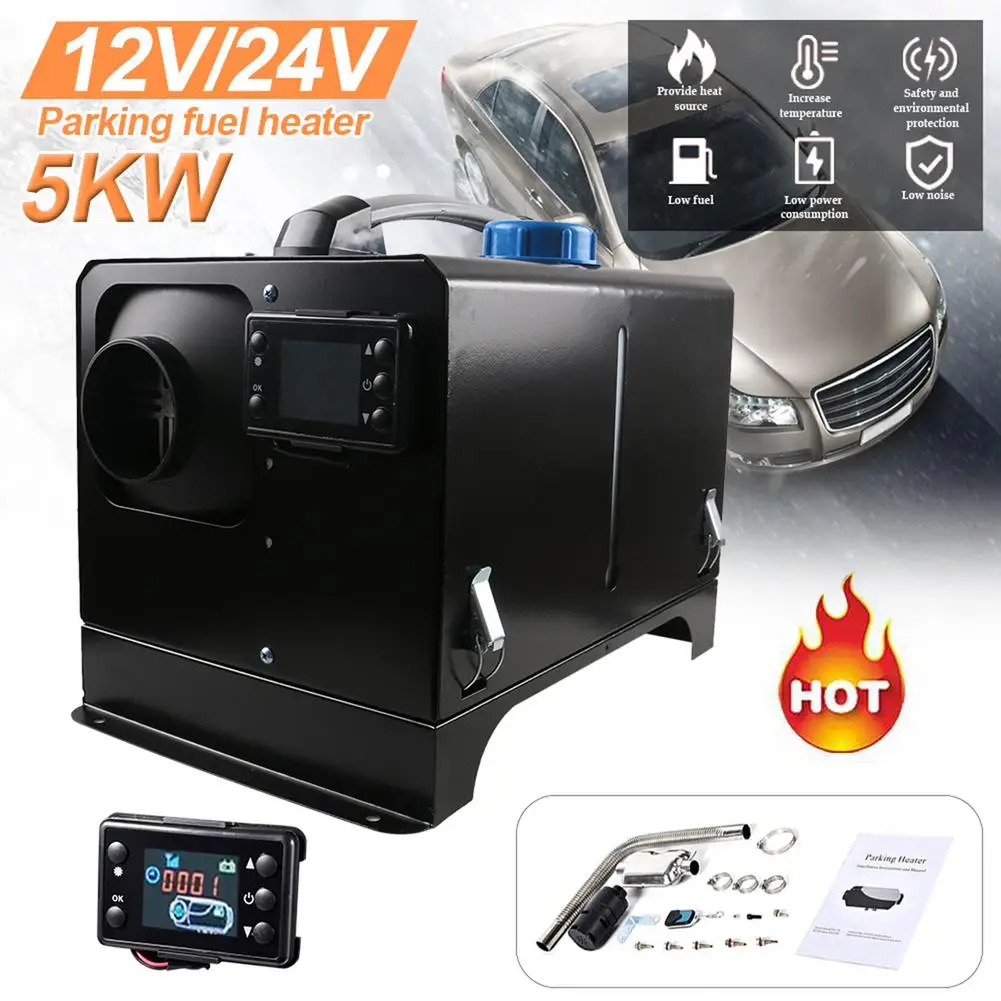 

12V/24V Car Heater All In One 5KW Diesel Heater Car Parking Heater With Remote Control LCD Monitor For RV Motorhome Trailer