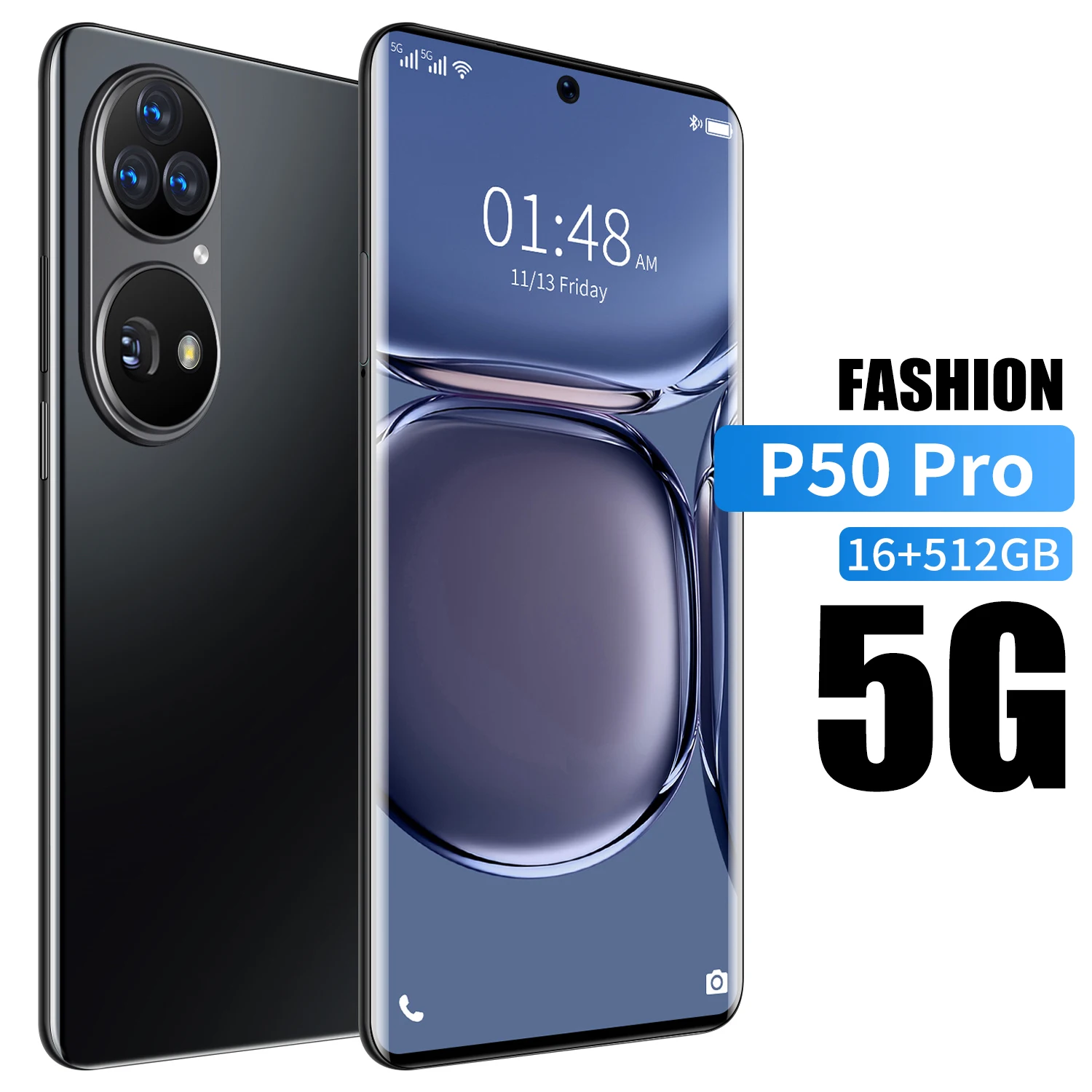 

Global P50 Pro 16GB RAM 512GB ROM 7.3 Inch 1400*3200 Deca Core Andriod 11.0 Mobile Phone 5G LTE Bands 32+64MP MT6893 Smartphone