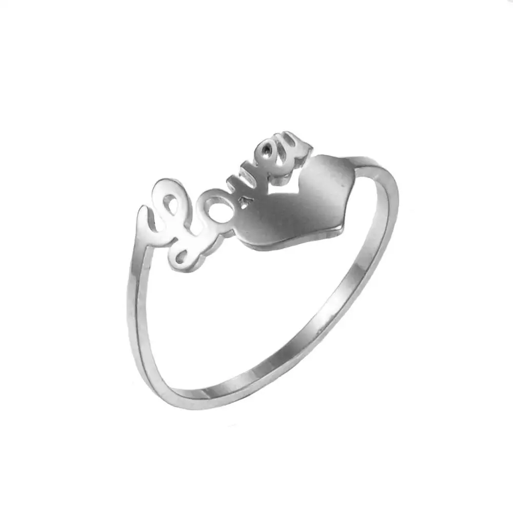 Женское кольцо в форме сердца из нержавеющей стали | Украшения и аксессуары