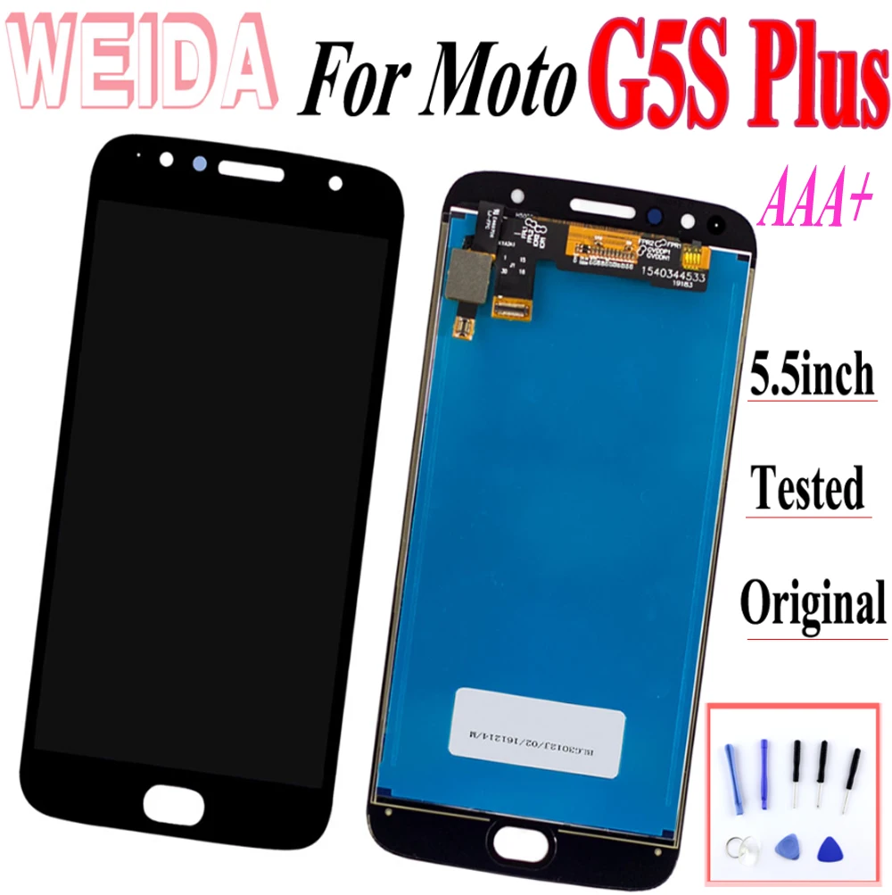 ЖК дисплей 5 дюйма для Motorola Moto G5S Plus сенсорный экран с дигитайзером в сборе XT1802 XT1803