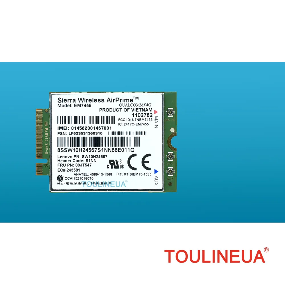 Gobi6000 EM7455 FRU 00JT547 00JT542 FDD TDD LTE 4G WWAN сетевая карта для Lenovo T460 T460p T460s L460 L560 Yoga 260 P40 P50