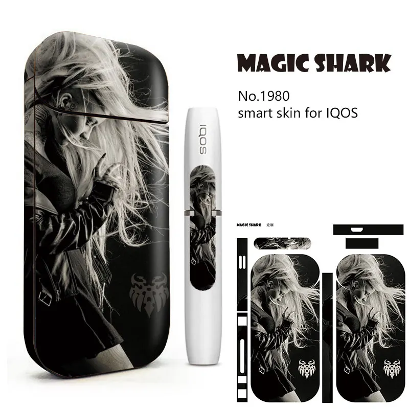 Чехол Magic Shark для IQOS ПВХ черно белый чехол накладка 2 4 Plus электронная