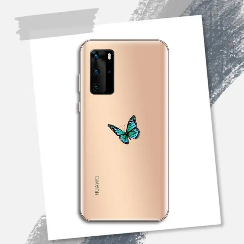 

Colorful Butterfly fashion Phone Case Transparent for Huawei P honor 8 10i 20 30 40 smart 2019