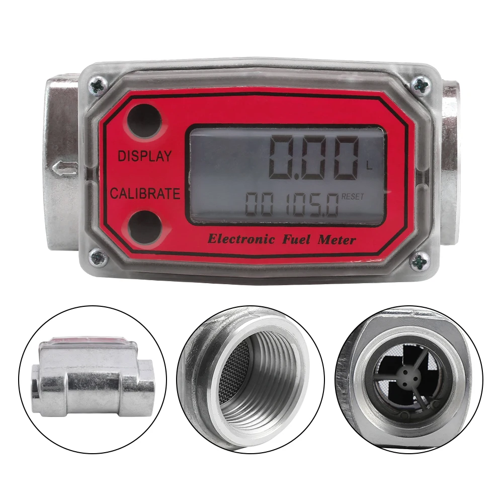 Famirosa lcd Цифровая турбина расходомер 10 120L турбинный дизельное топливо для