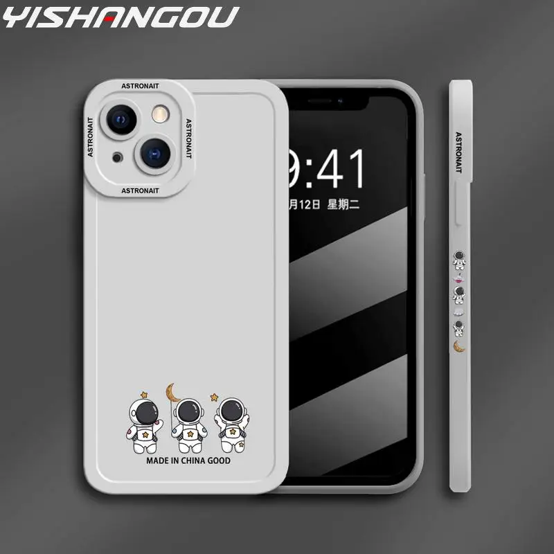 

Creative Cartoon Astronaut Case For iPhone 13 Pro Max 12 11 Pro XS Max XR X 8 7 Plus SE 2020 Soft Silicone Shockproof Case Cover