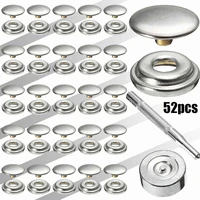 52 pcs fastener snap press stud cap button stainless steel 15mm 25 set snap button w 2 pcs tools for marine canvas sewing