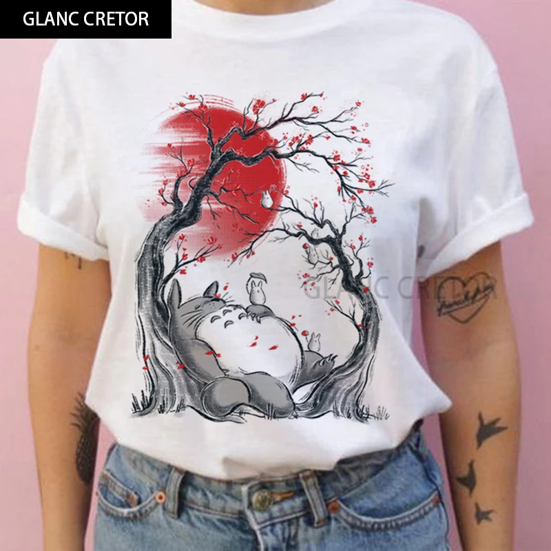 

Female Studio Ghibli tshirt women kawaii Harajuku t shirt Women Ullzang Graphic T-shirt Funny Cartoon clothes Anime Top Tee