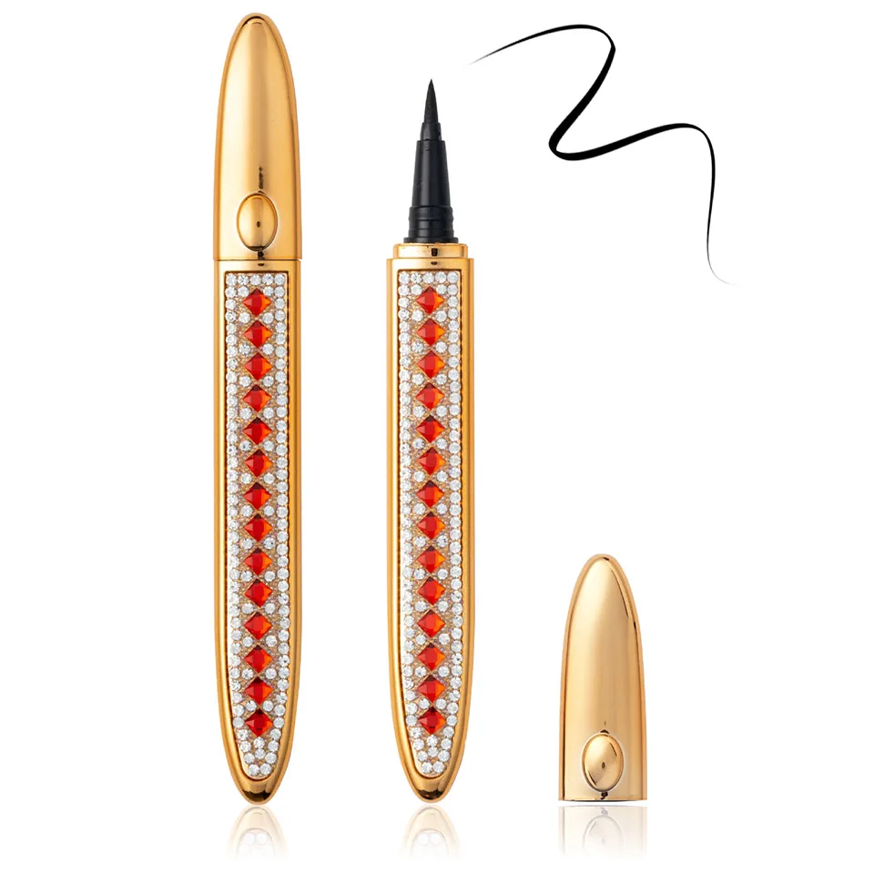 Eyelash Glue Eyeliner Pen Black Magic Lash Liner Self Adhesive 2 In 1 Waterproof Long Lasting Diamond Bling Free Shipping