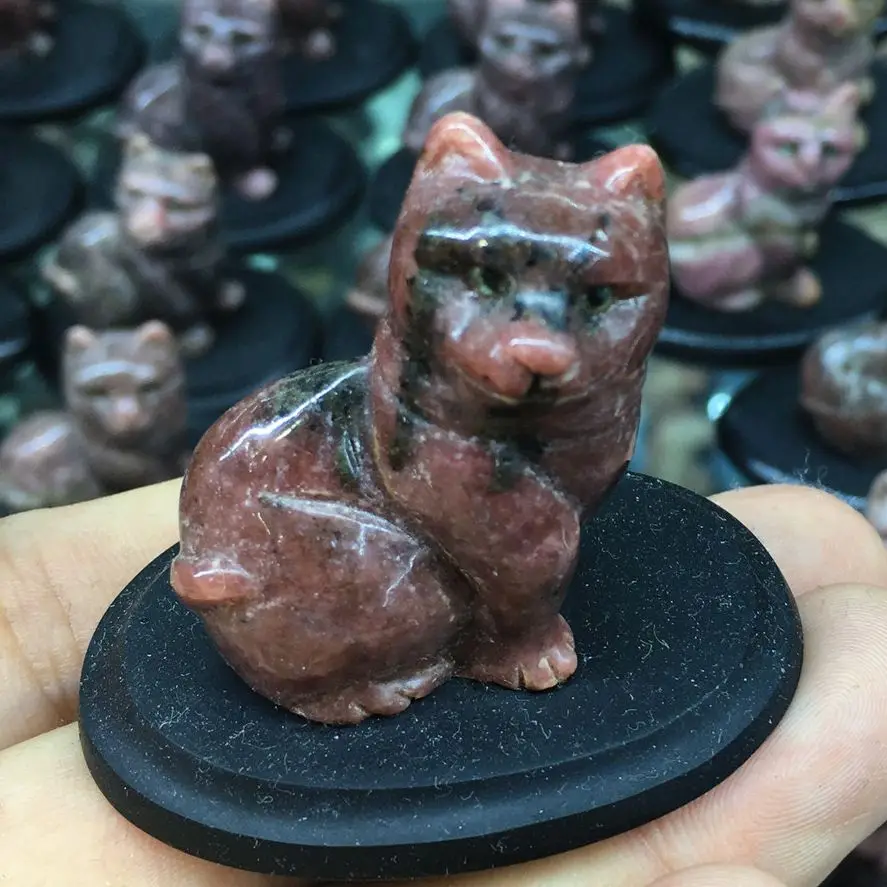 

Натуральный родонит, кварц, кошка, ручная резка, кристалл, полированный кварц, лечебный камень, домашний декоративный самодельный драгоценн...