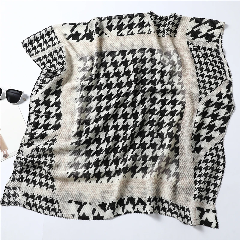 

2020 Vrouwen Sjaal Vouw Sjaals En Wraps Stripped Crinkle Hijaabs Vrouwelijke Hals Hoofdband Stola Herfst Lente Sjaals Foulard