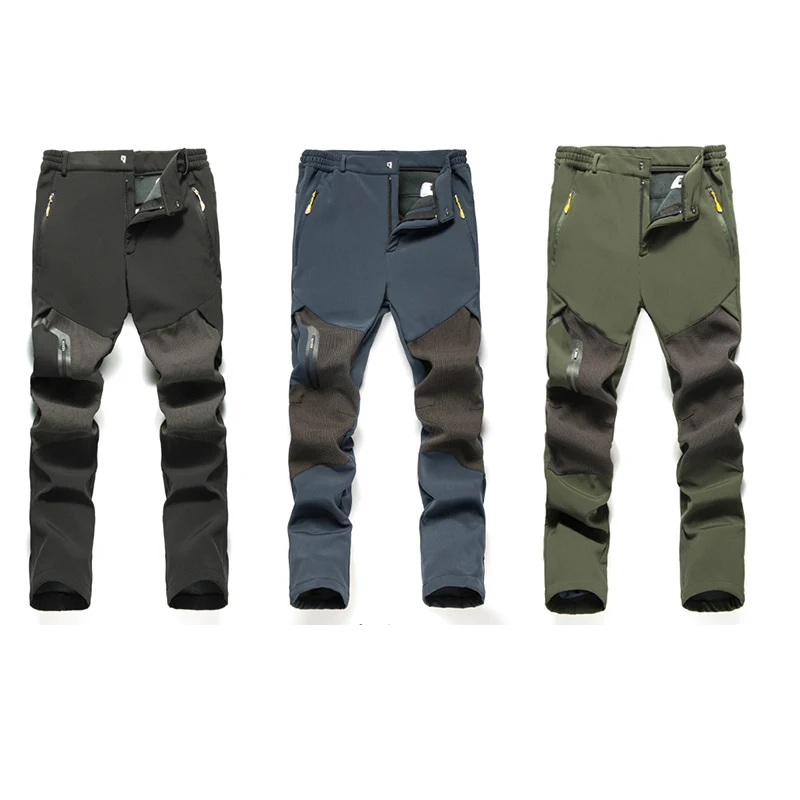 Fecocozy мужские зимние походные брюки Софтшелл спортивные флисовые для альпинизма
