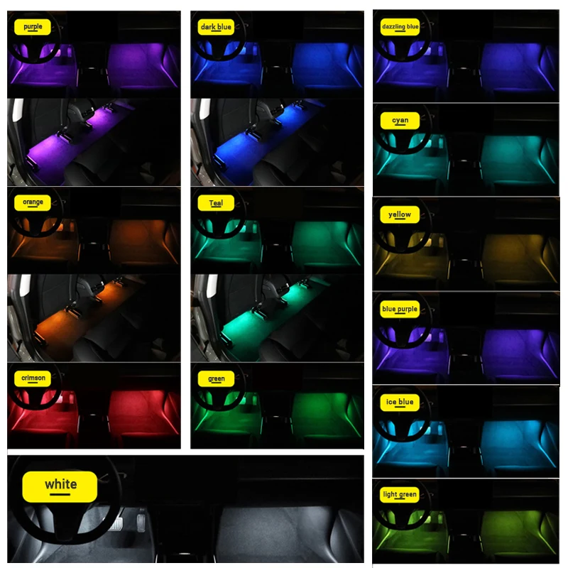 

Car LED USB Foot Light Interior Ambient Lamp RGB Strip Light Wireless Remote Atmosphere Lamp Interior Decoration Car Accessories