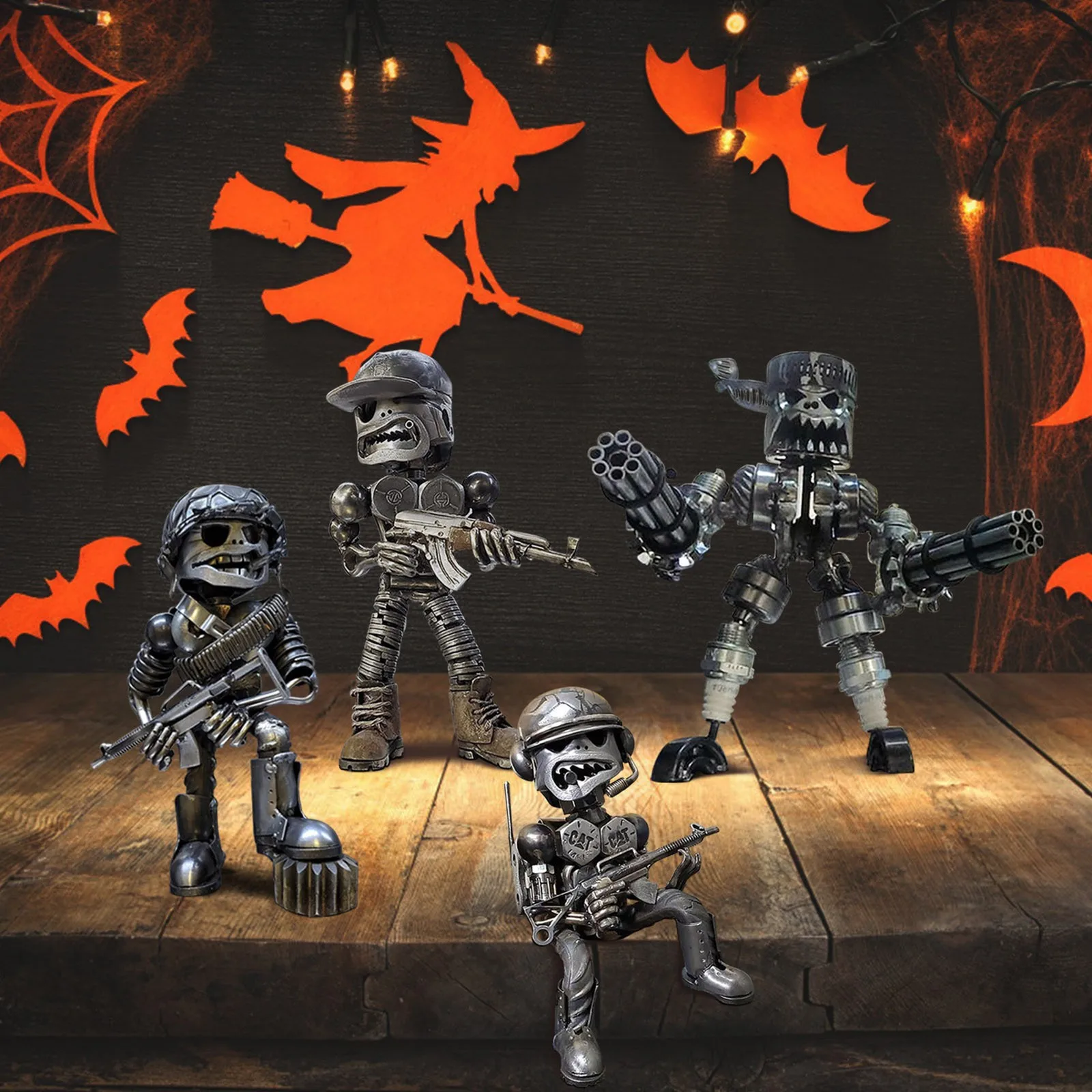 Солдатики-скелетоны украшения крутые пулеметы экшн-фигурки военная игрушка