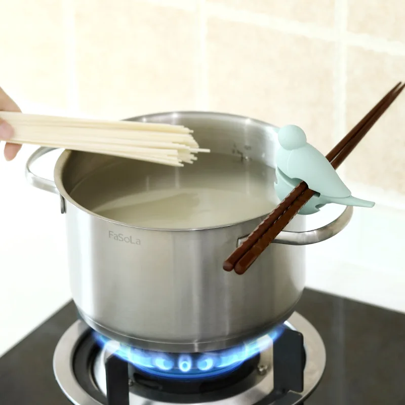

KitchenAce Silicone Bird Shape Kitchen Utensil Chopsticks Holder&Hanger Rack Kitchen Home Storage&Organize Bracket Gadgets&Tools