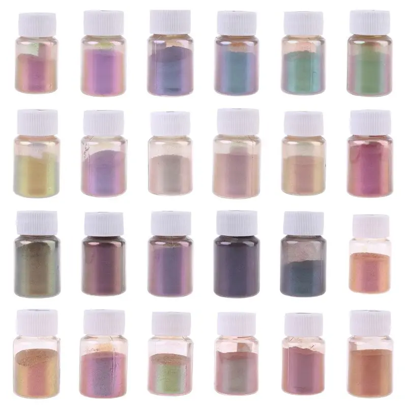 

DIY Handmade Crafts 24 Colors Mica Pearlescent Powder Nail Beauty Art Soap Epoxy Resin Dye Mineral Pigment