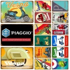 Vespa Piaggio мотор доска Металл Винтаж жестяная вывеска потертый Шикарный декор винтажные металлические знаки Винтаж бар украшение из металла плакат металлическая пластина