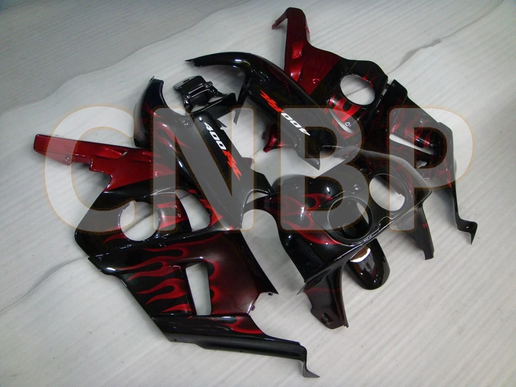 CBR400 RR 1990 - 1999 NC29 Full Body Kits CBR400RR 94 95 Black Red Flame Motorcycle Fairing 98 99 | Автомобили и мотоциклы