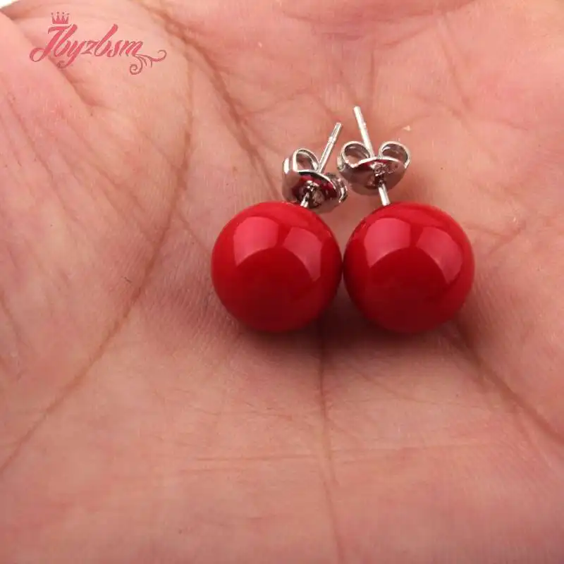 Женские серьги-гвоздики с жемчугом 10 мм | Украшения и аксессуары