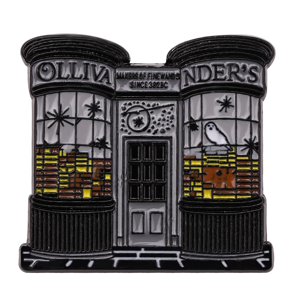 Ollivanders палочка магазин эмалированная булавка винтажный дом форма Хогвартс значок брошь трендовый рюкзак одежда аксессуары для мужчин и женщин - Окраска металла: XZ106