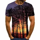 Мужская летняя футболка, с 3D-принтом, с изображением красивого звездного дерева, с цифровым принтом, Повседневная Свободная футболка с коротким рукавом и круглым вырезом, 2021