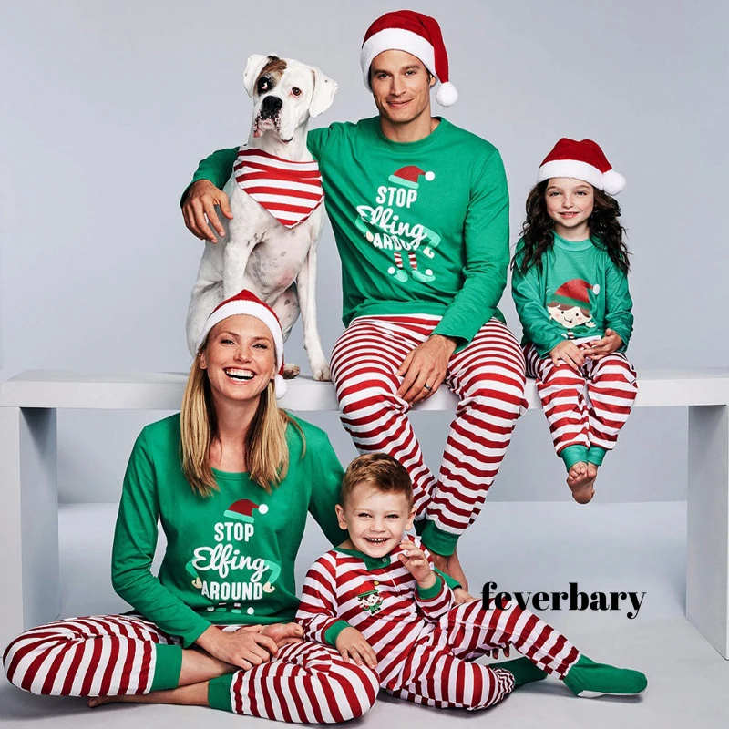 Семейный Рождественский пижамный комплект семейная сочетающаяся одежда 2019