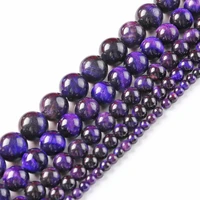 natural stone smooth purple tiger eye agates round loose beads 15 strand 4 6 8 10mm pick size for jewelry making fit diy