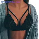 Сексуальное женское Бандажное нижнее белье, женский кружевной бюстгальтер пуш-ап на бретельках, короткий топ в клетку, бюстье, кружевное нижнее белье, бесшовный бюстгальтер