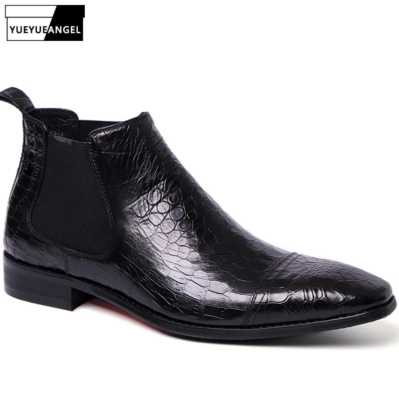 

New Fashion European Retro Ankle Boots Men Casual Shoes Pointed Toe Genuine Leather Male Footwear Sapatos Masculino Scarpe