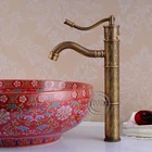 LANGYO антикварные смесители В ванную Бронзовый старинный водопроводный кран античный кран из латуни для умывальника с одной ручкой HY-609