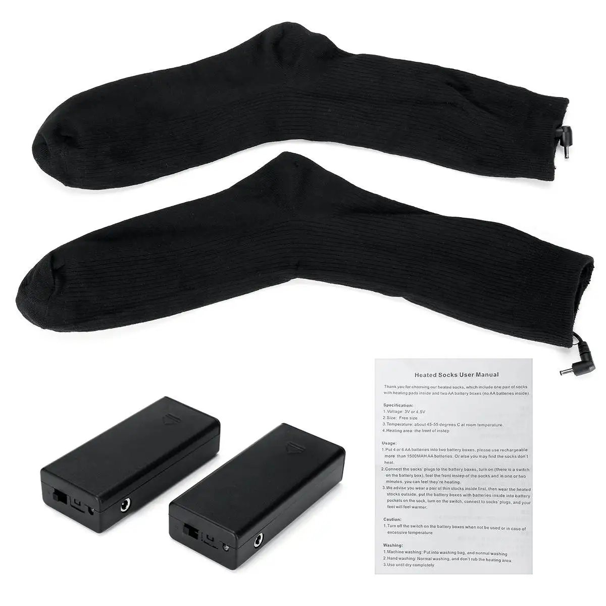 

1 Pair Thicken Electric Heated Socks Rechargeable Battery For Chronic Cold Feet Warmers Winter Outdoor Cycling Ski Thermal Socks