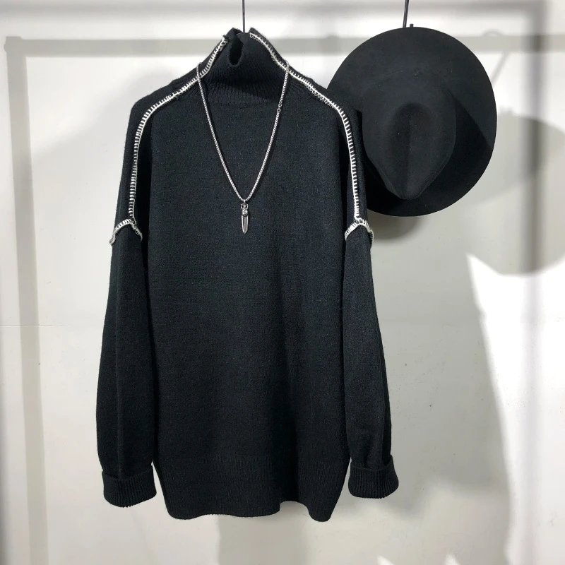 Толстовка мужская хлопковая в готическом стиле с высоким воротником | Мужская