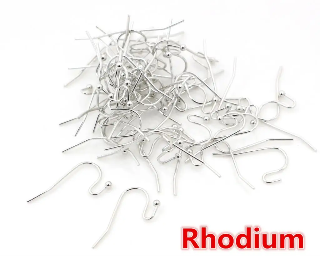 Rhodium 100 шт./лот, 21x16 мм, сделай сам, серьги, застежки, крючки, фурнитура, сделай сам, аксессуары для изготовления ювелирных изделий, латунный крючок, серьги, ювелирные изделия - Цвет: Rhodium