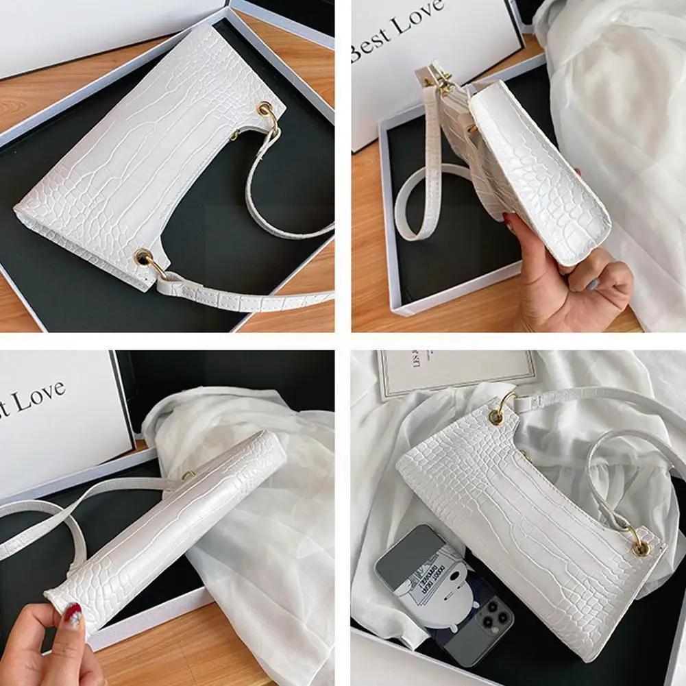 

Модная женская маленькая сумочка с узором под кожу аллигатора, сумки-тоуты, женские портативные повседневные сумки через плечо из искусств...