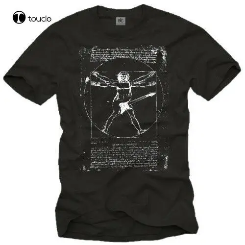 

Vintage Rock Band Mens T-Shirt Da Vinci Guitar Men Punk Music Shirt Custom Aldult Teen Unisex Digital Printing Fashion Funny New