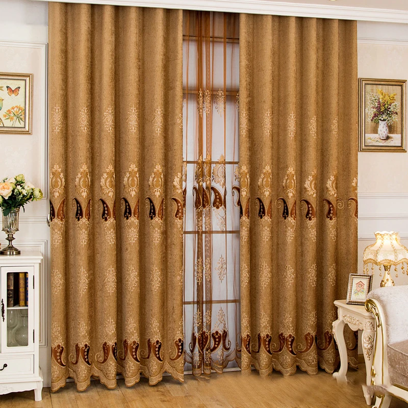 

European Style Chenille Embroidery Only Curtain Cloth Not Contain Tulle Curtain Living Room Bedroom Home Hotel Decor 1 Panel
