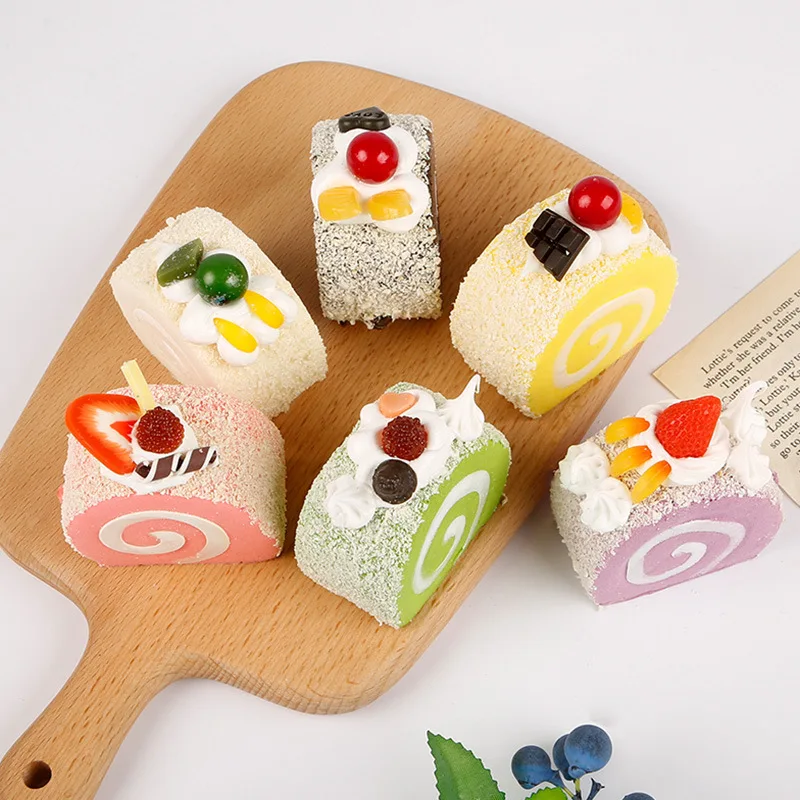 

Artificial Cake Model PU Environment Protection Soft Elastic Toy Desk Window Decoration Display Sample Kitchen Photography Props