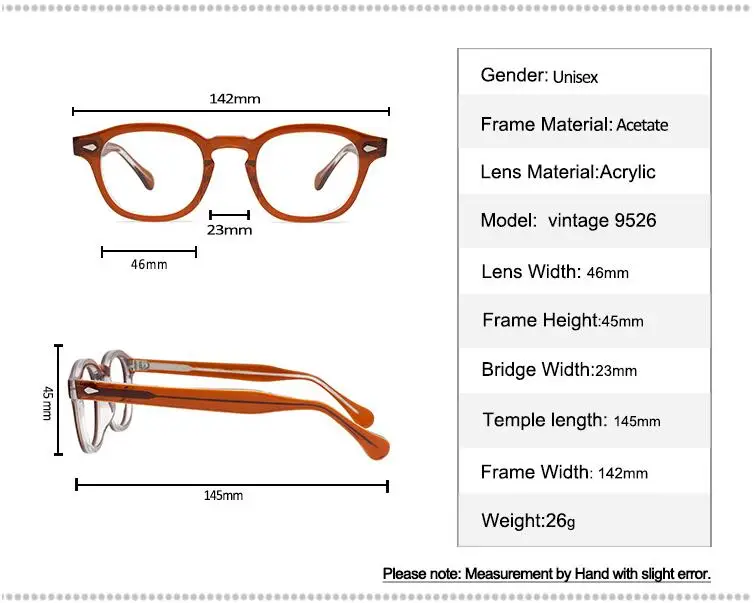 

Rivets Acetate Glasses Frame Vintage Men Full Rim Myopia Eyeglasses Brand Designer Goggle Clear Lens Optical Eyewear Women