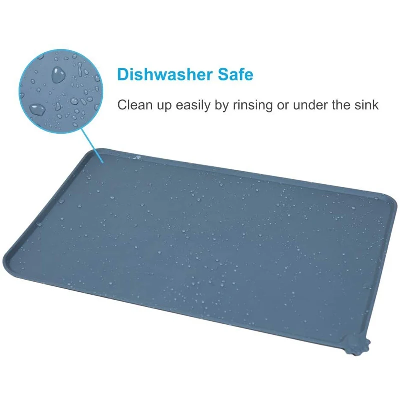 Водонепроницаемый коврик для питомцев силиконовый однотонный корма кошек и