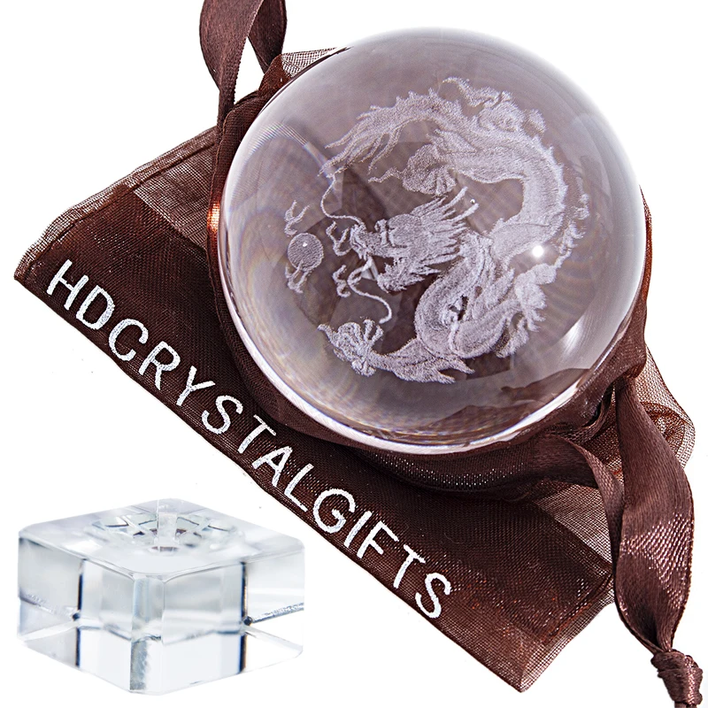 H & D 60 мм Хрустальный шар пресс папье 3D лазерная гравировка украшение в виде