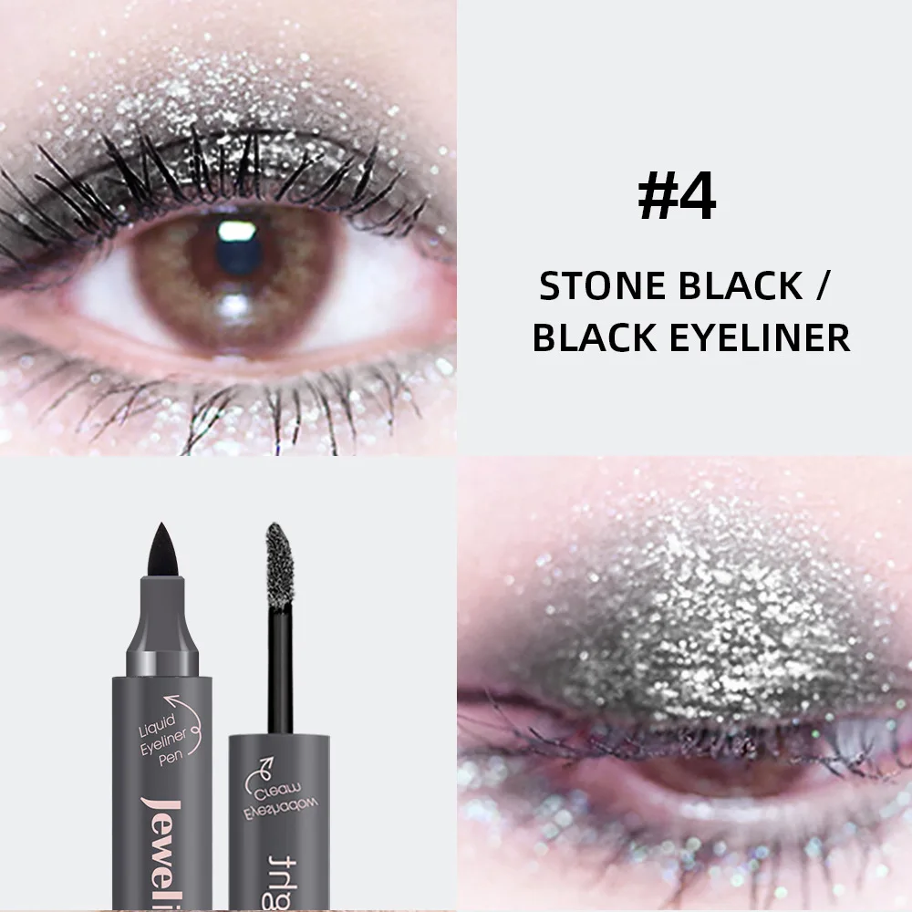 04 black eyeliner Music Flower макияж карандаш жидкая подводка для глаз Ручка тени для век мерцающий блеск водостойкий Крем Блеск Тени для век Гель коричневый карандаш для глаз - Цвет: 04 black eyeliner